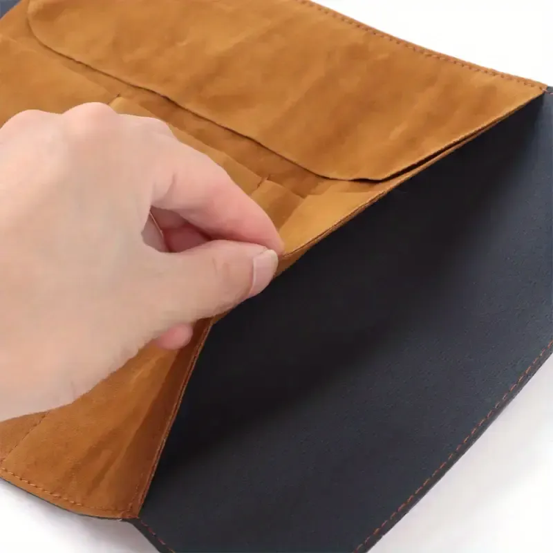 creative treasure map retro pencil case leather large capacity roll pencil bag embossed buckle simple stationery box roll portable pencil drawing bag pen holder details 5