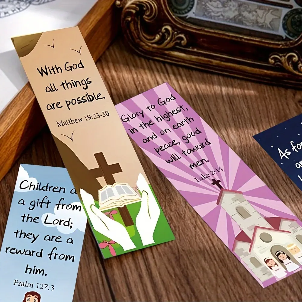 ๐ 30-Pack Bible Verse Cartoon Bookmarks โ Inspire Faith, One Page at a Time - Image 2