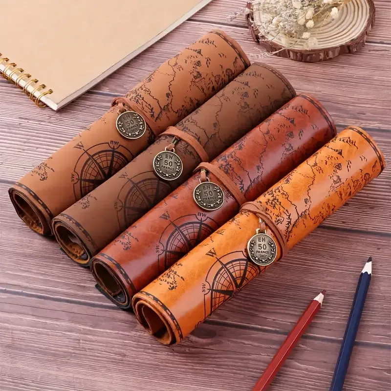 🔥Handmade Cowhide Retro Treasure Map Tool Pouch - Image 3