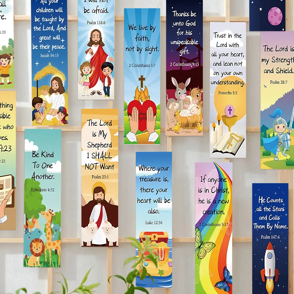 ๐ 30-Pack Bible Verse Cartoon Bookmarks โ Inspire Faith, One Page at a Time - Image 7