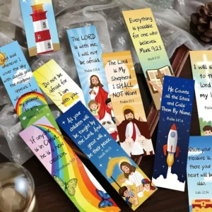 📖 30-Pack Bible Verse Cartoon Bookmarks – Inspire Faith, One Page at a Time