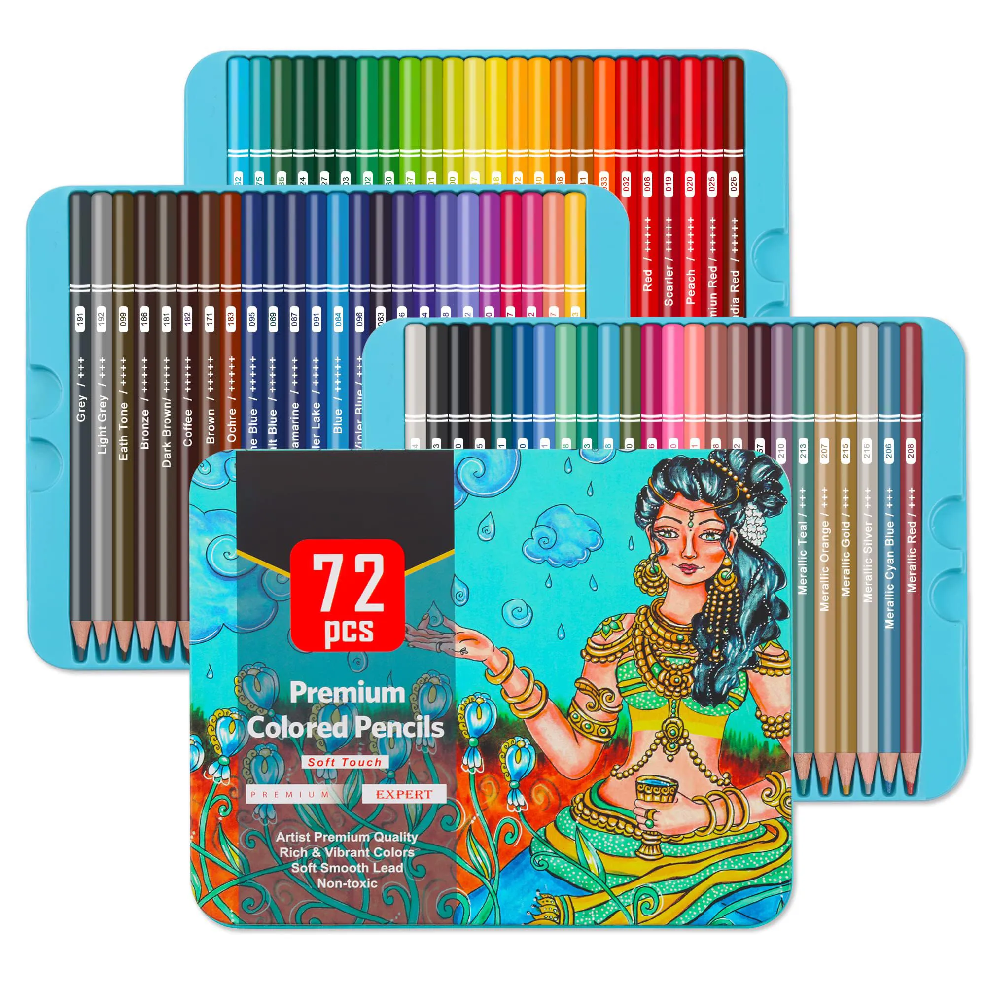 🎨72 Colors Premium Colored Pencils Set
