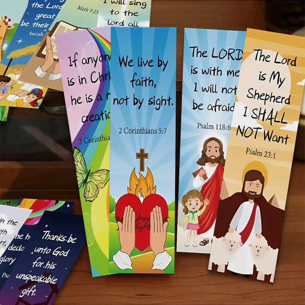 ๐ 30-Pack Bible Verse Cartoon Bookmarks โ Inspire Faith, One Page at a Time - Image 8