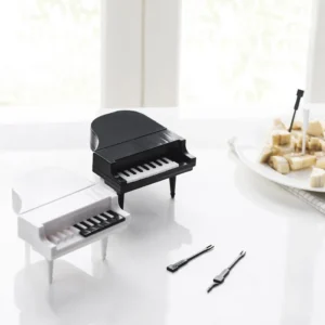 🎹Black and white piano fruit fork