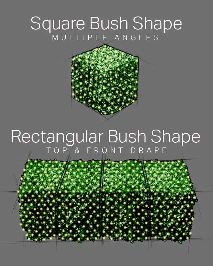 How to Wrap Square Bushes With Net Lights