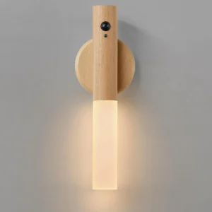 ✨ Rechargeable Wooden Motion Sensor Night Light