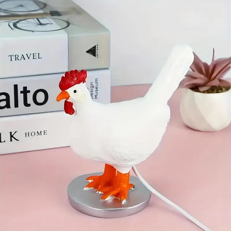 Chicken Design Desktop Decorative Light, 1 Count Cute Resin Animal Design Desktop Decorative Light, Creative Desktop Light for Home Office Decor