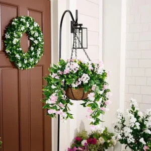 Faux Crepe Myrtle Hanging Baskets – Set of 2