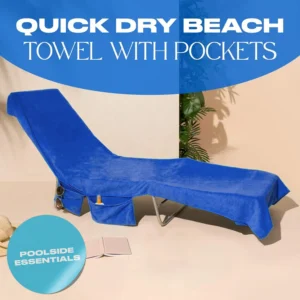 🔥Free Shipping Super Sale -⛱️Sun Lounger Towel in Bag with Pockets Storage🏄🏖️