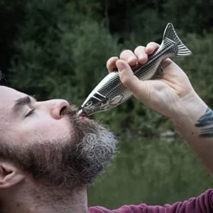 Trout shaped stainless steel flask