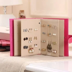 Portable Travel Jewelry Earrings Organizer Book