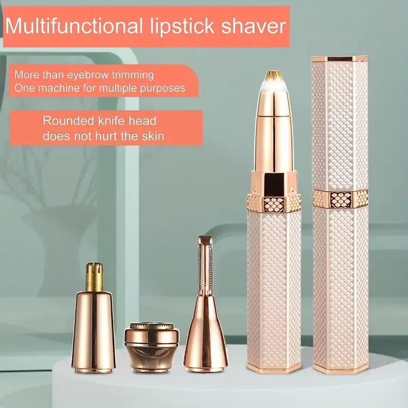 4 in 1 facial electric shaver for women full body epilator rechargeable eyebrow nose bikini hair trimmer details 2