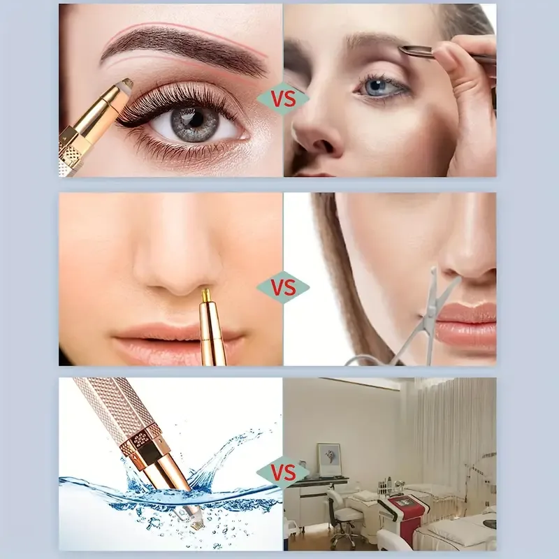 4 in 1 facial electric shaver for women full body epilator rechargeable eyebrow nose bikini hair trimmer details 5