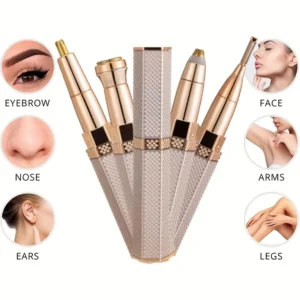 4 In 1 Facial Electric Shaver For Women, Full Body Epilator Rechargeable Eyebrow Nose Bikini Hair Trimmer
