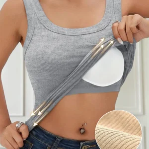 👙Ribbed Padded Camisole With Built-In Bra