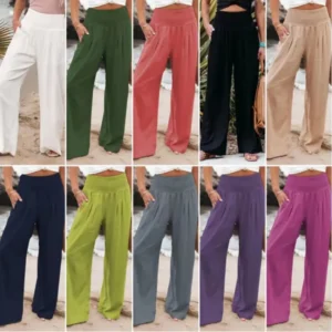 🔥2024 Casual wide-leg cotton and linen trousers