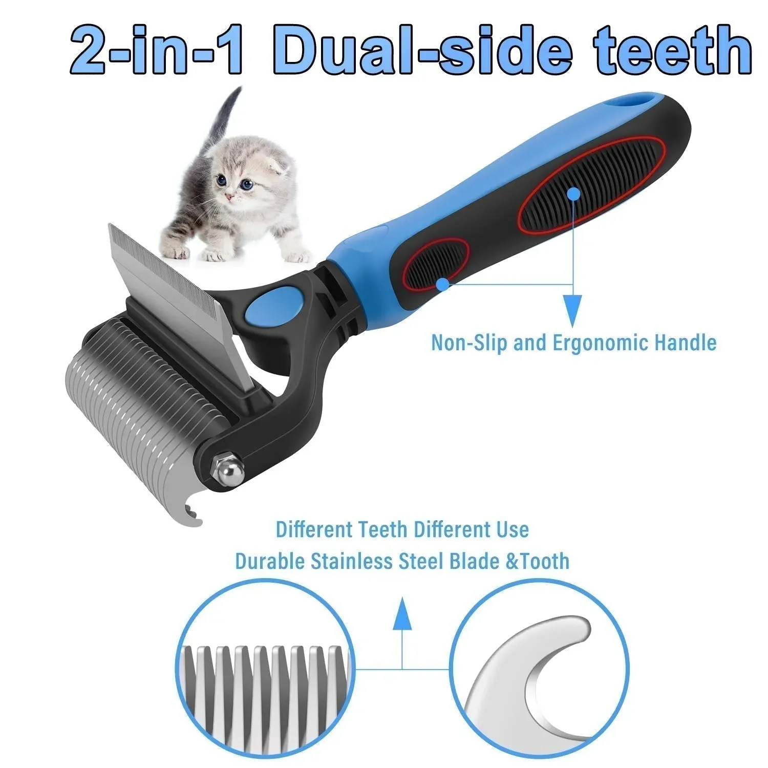 🐾 Professional Deshedding Tool for Dogs & Cats