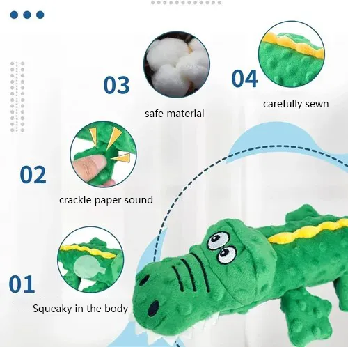 🎉Squeaky crocodile plush for aggressive chewers🐾 - Image 9