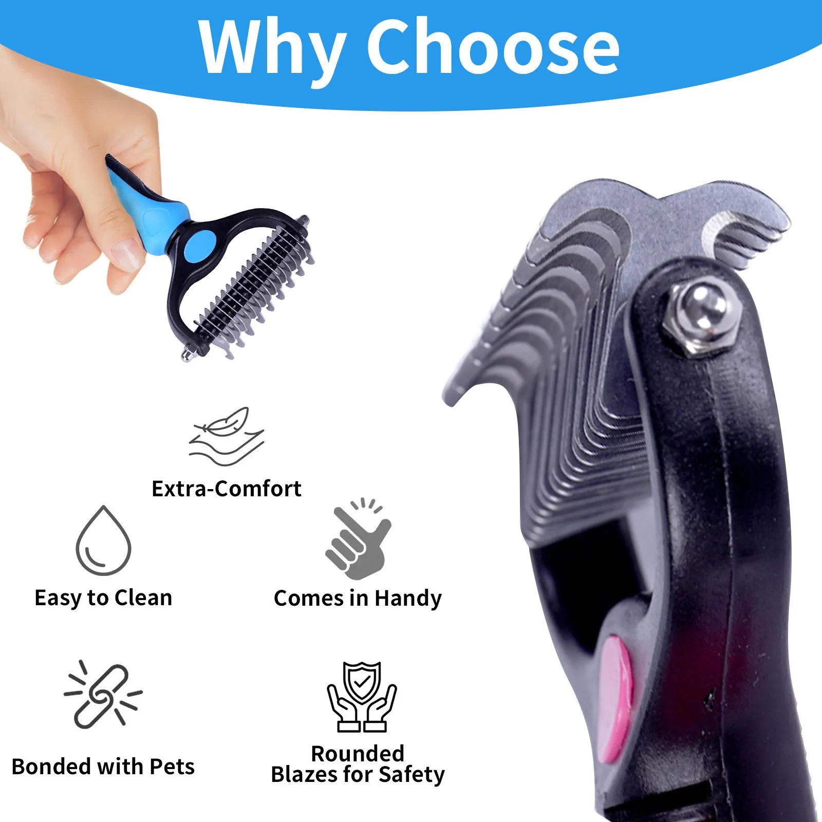 ✨Double Sided Hurtless Shedding and Dematting Undercoat Rake Comb for Dogs and Cats🐱🐶 - Image 5