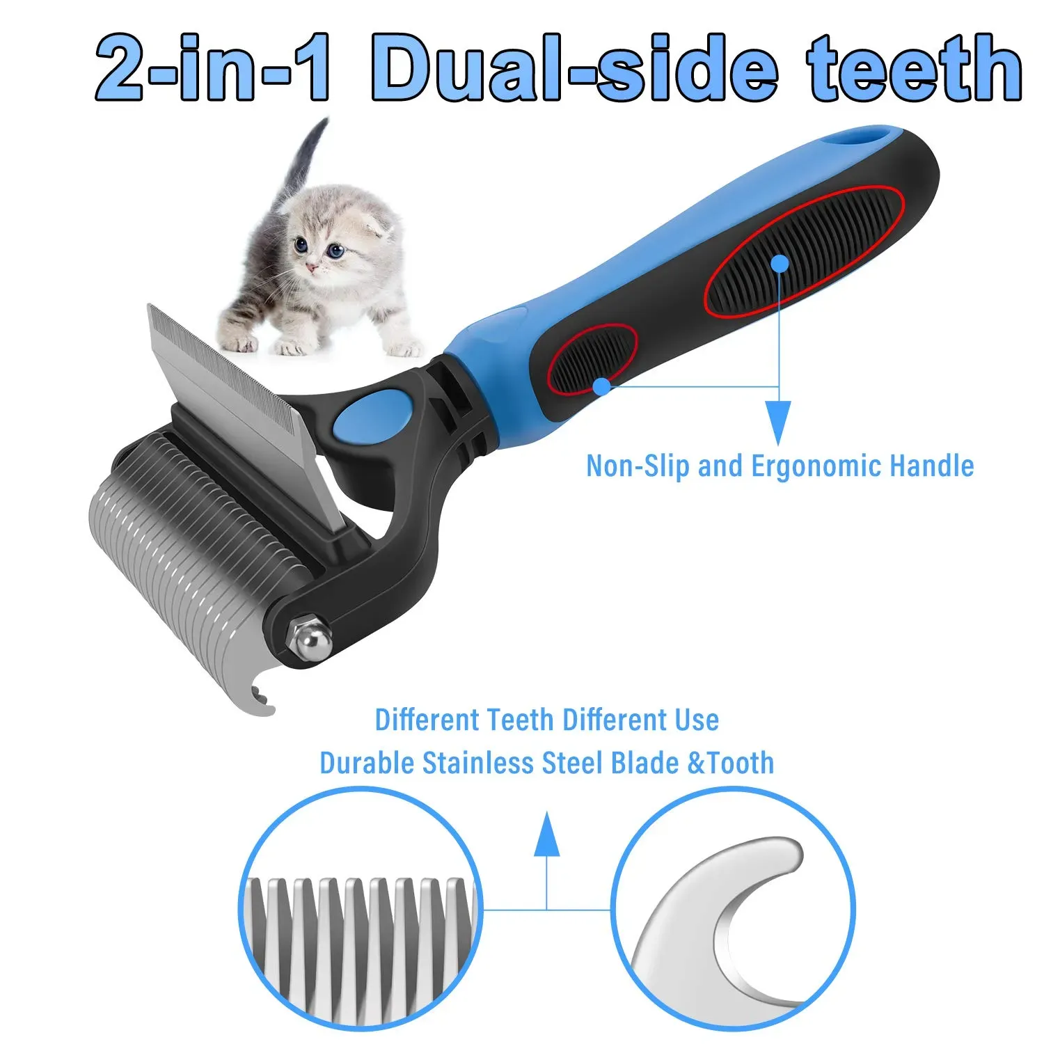 🐾 Professional Deshedding Tool for Dogs & Cats – Gentle, Efficient & Fur-Free Home ✨💖 - Image 14