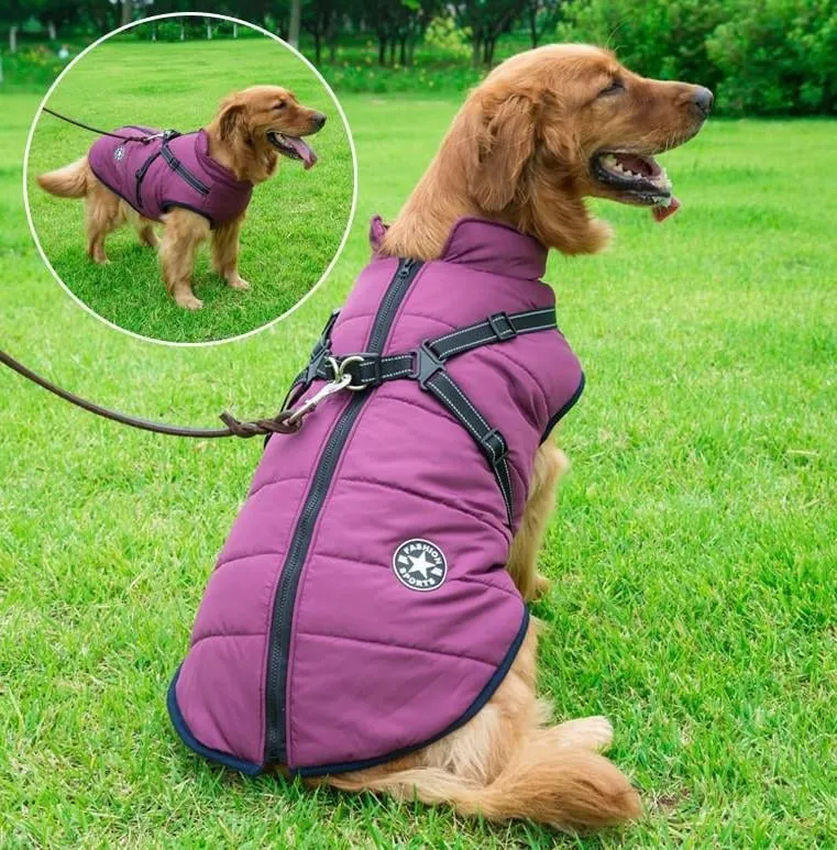 🎅Waterproof Winter Dog Jacket with Built-in Harness - Image 5