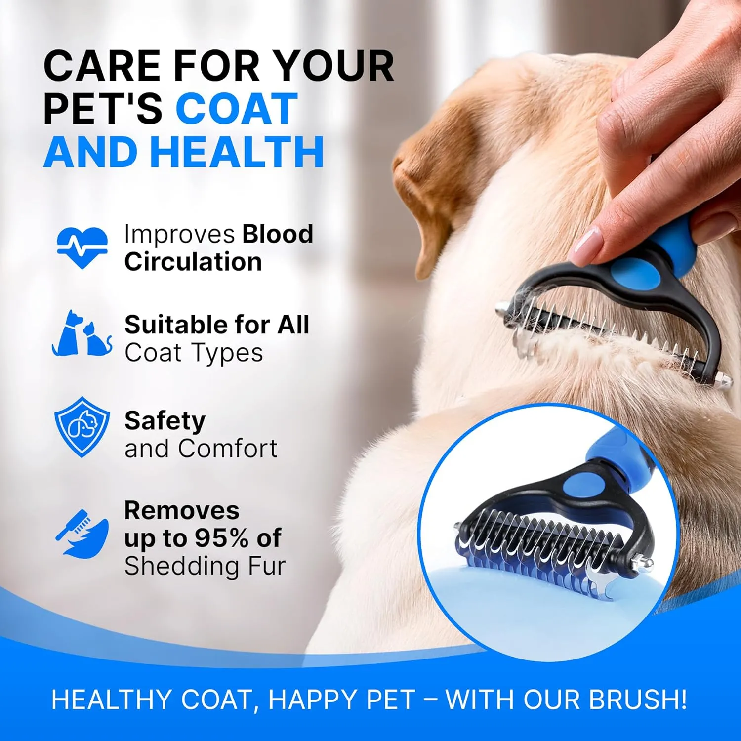 ✨Double Sided Hurtless Shedding and Dematting Undercoat Rake Comb for Dogs and Cats🐱🐶 - Image 2