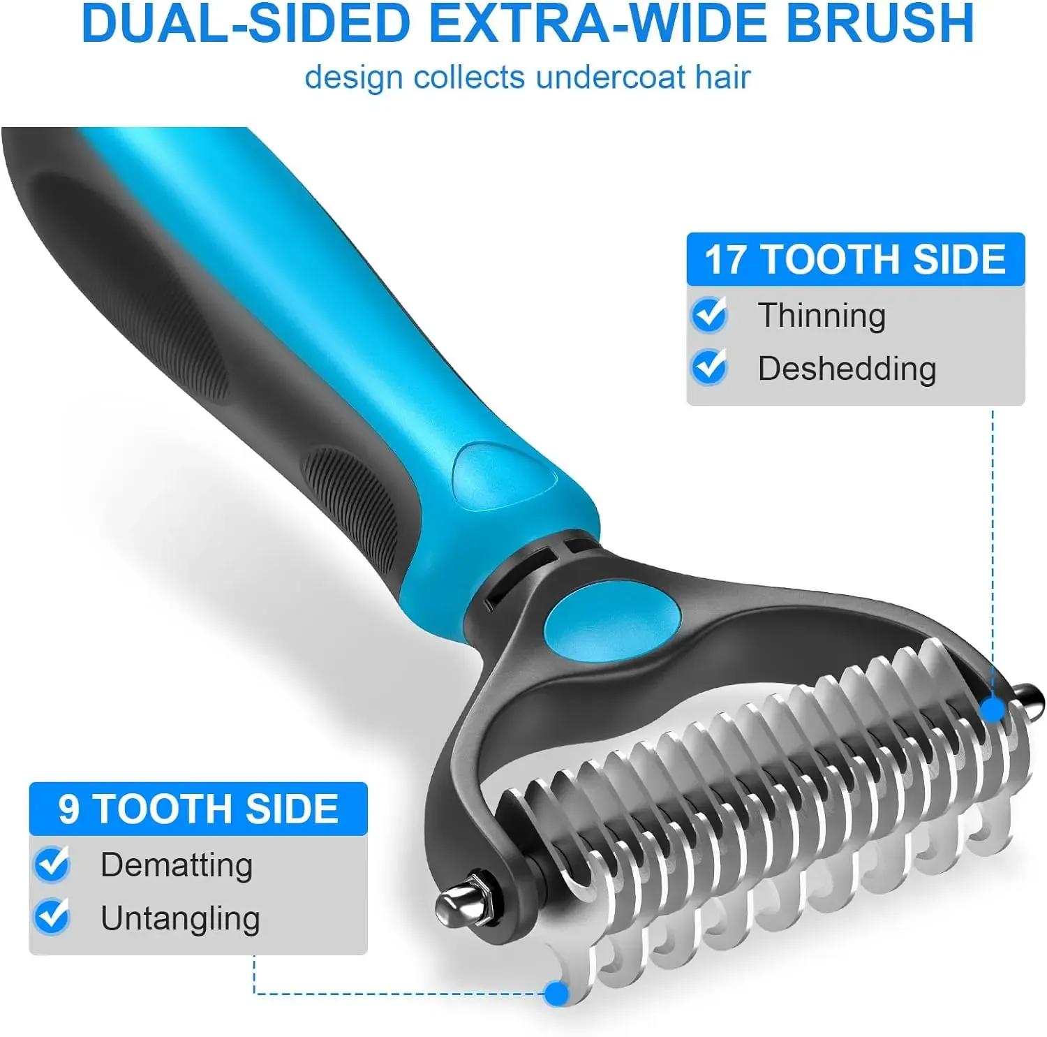 ✨Double Sided Hurtless Shedding and Dematting Undercoat Rake Comb for Dogs and Cats🐱🐶 - Image 4