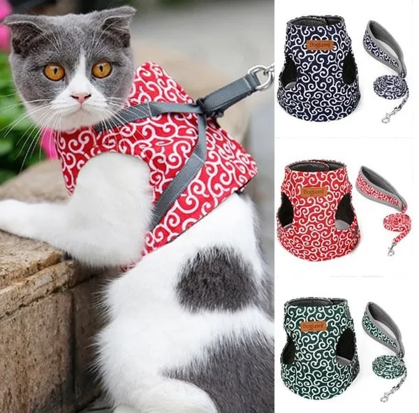🔥Cat Dogs Vest Harness and Leash Anti-break Away Chest Strap Cat Clothes👍 - Image 3