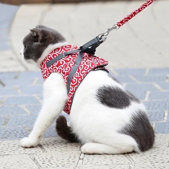 🔥Cat Dogs Vest Harness and Leash Anti-break Away Chest Strap Cat Clothes👍 - Image 2