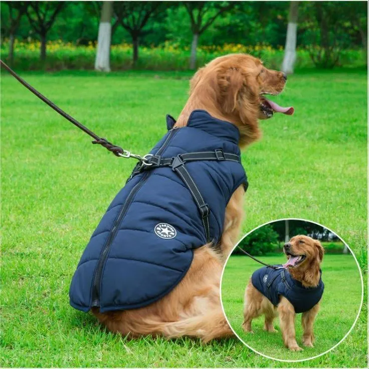 🎅Waterproof Winter Dog Jacket with Built-in Harness - Image 2
