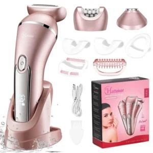 3 in 1 Women's Electric Shaver, Body Hair Trimmer, Electric Hair Shaver for Arms Legs Body Hair Trimming, USB Charging Gentle Hair Trimmer with Replacement Heads, Summer Gift