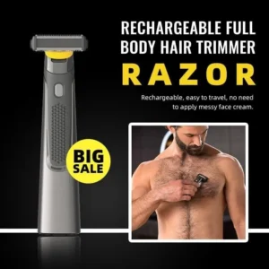 Rechargeable full body hair trimmer razor and beauty device titanium