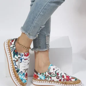 Vesnag Shoes Flower Women's Shoes Slip On Casual Sneakers