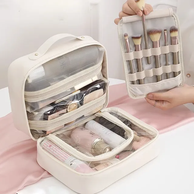 Multi-Compartment Toiletry Cosmetics Bag - Image 3