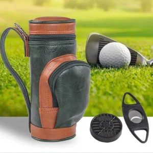 Travel Holder,Multiple Pockets PU Leather Soft Portable Golf Bag