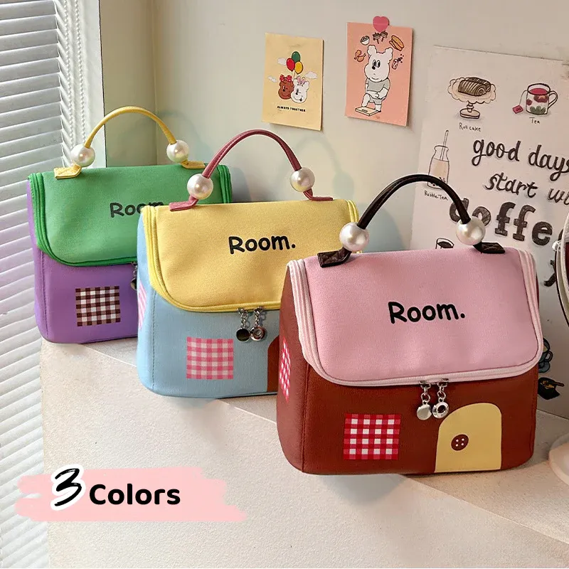 Cute House-Shaped Cosmetic Bag Design