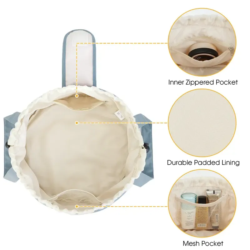 Barrel Drawstring Makeup Bag Large Cosmetic Bag - Image 6