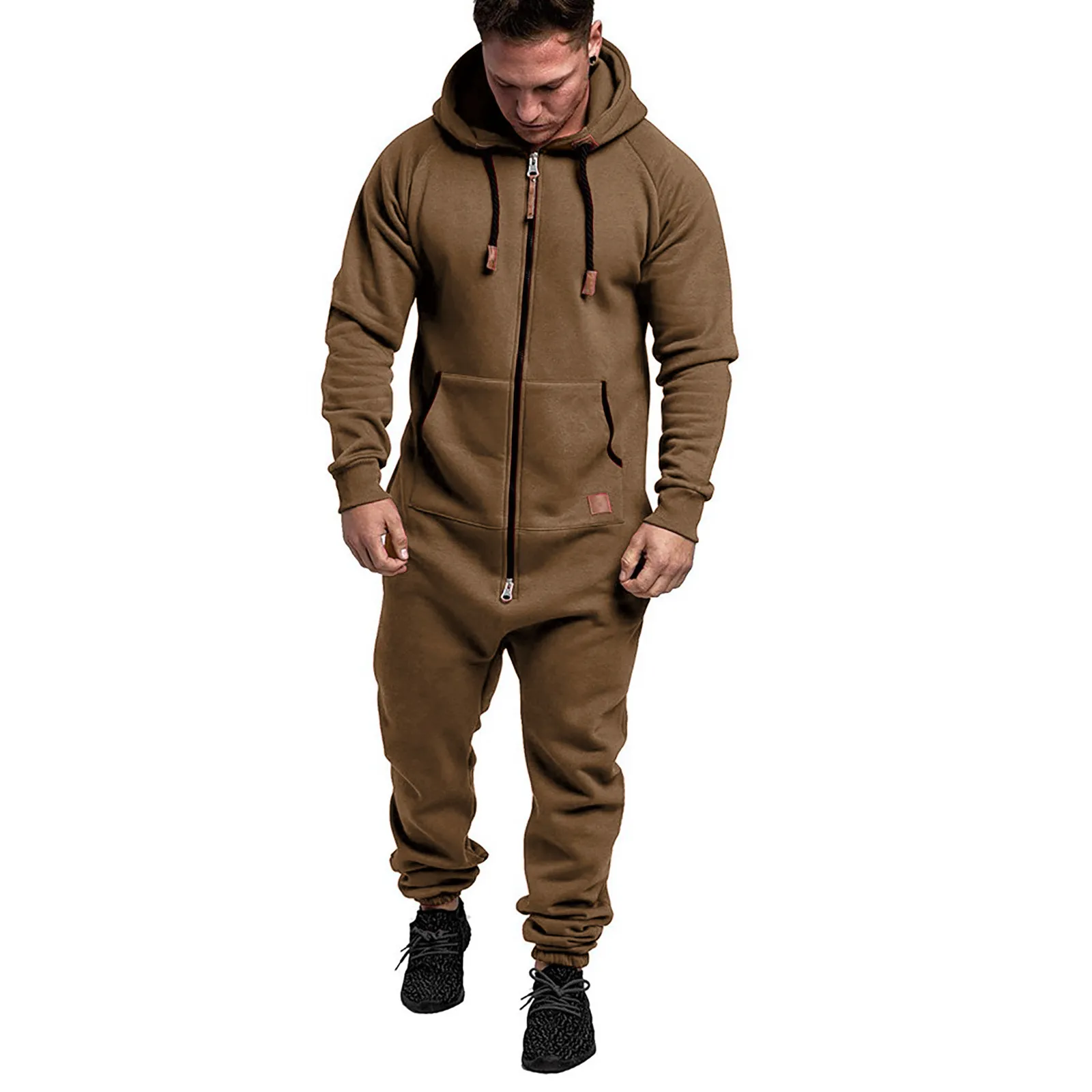 Men's Hooded Fleece Lined Jumpsuit - Image 9