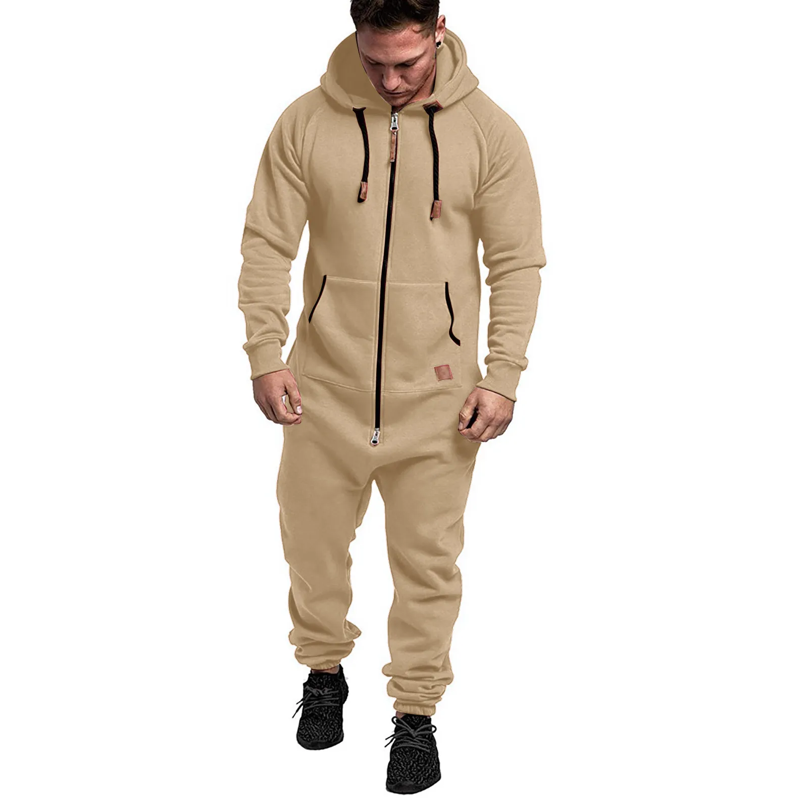 Men's Hooded Fleece Lined Jumpsuit - Image 7