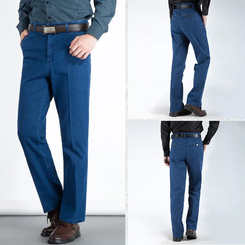 Men's High Waist Straight Cut Jeans - Image 4