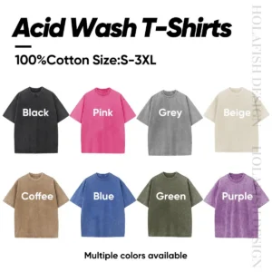 Holafish Acid Wash Cotton T-Shirt with Daisy Print Drop Shoulder Design for Vintage Streetwear Unisex Baggy Hip Hop Style Acid Washed Graphic TeeMother's Day Gift