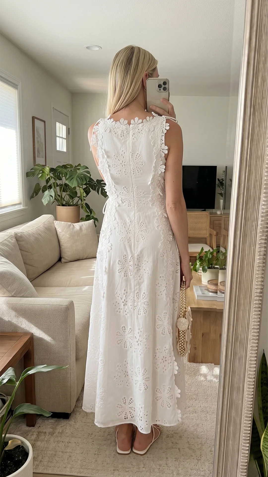🤍 THE LACE BLOOM MAXI: ADJUSTABLE STRAPS, CROSS-BACK TIES, A-LINE DREAM — YOUR MOST ROMANTIC DRESS FOR EVERY SUN-DRENCHED MOMENT 🤍 - Image 6