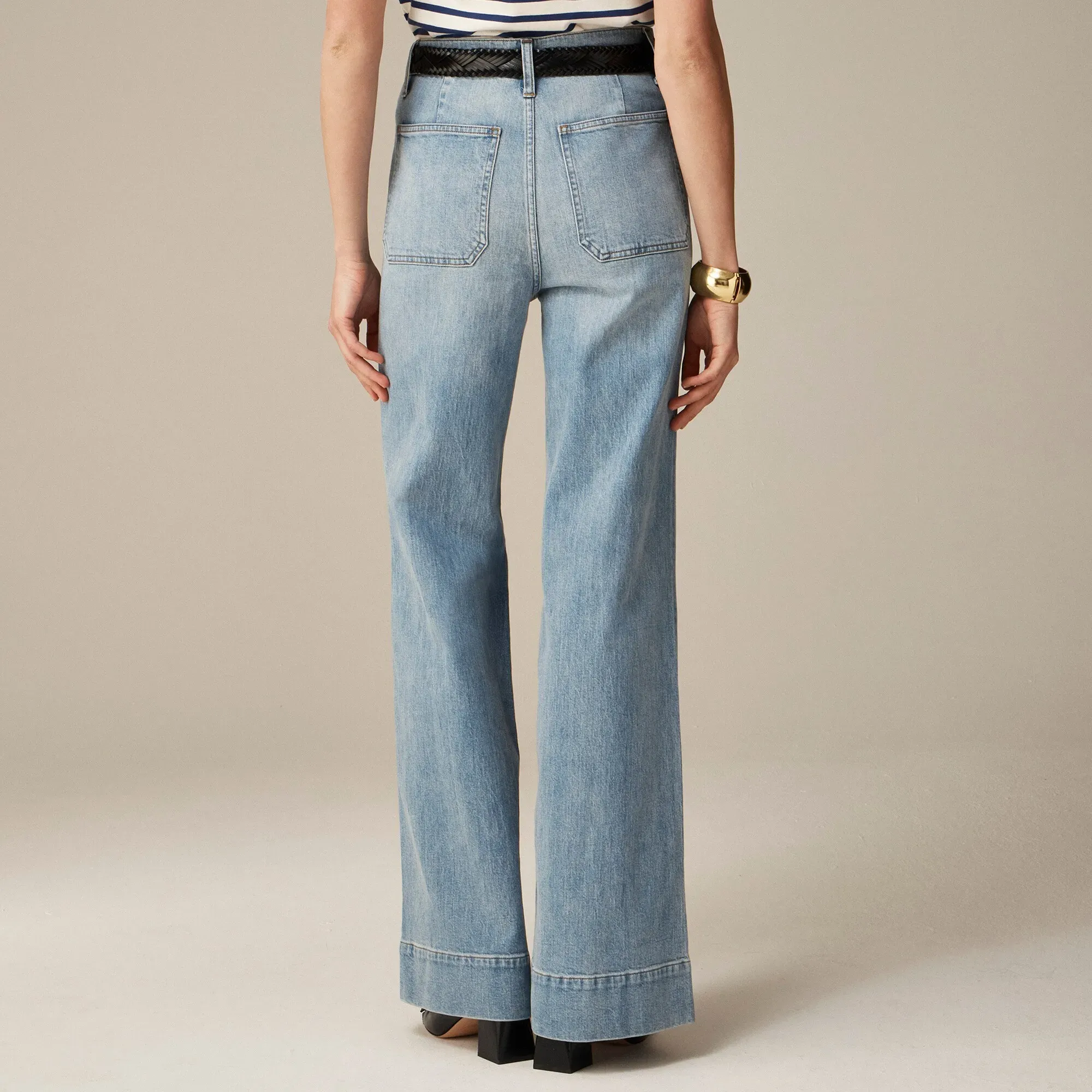 👖Tummy Control Sailor Wide Leg Jeans - Image 8