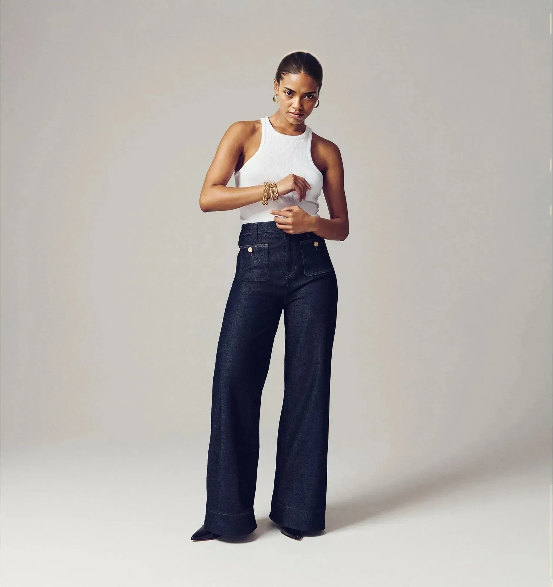 👖Tummy Control Sailor Wide Leg Jeans