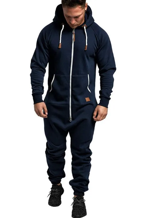 Men's Hooded Fleece Lined Jumpsuit - Image 8