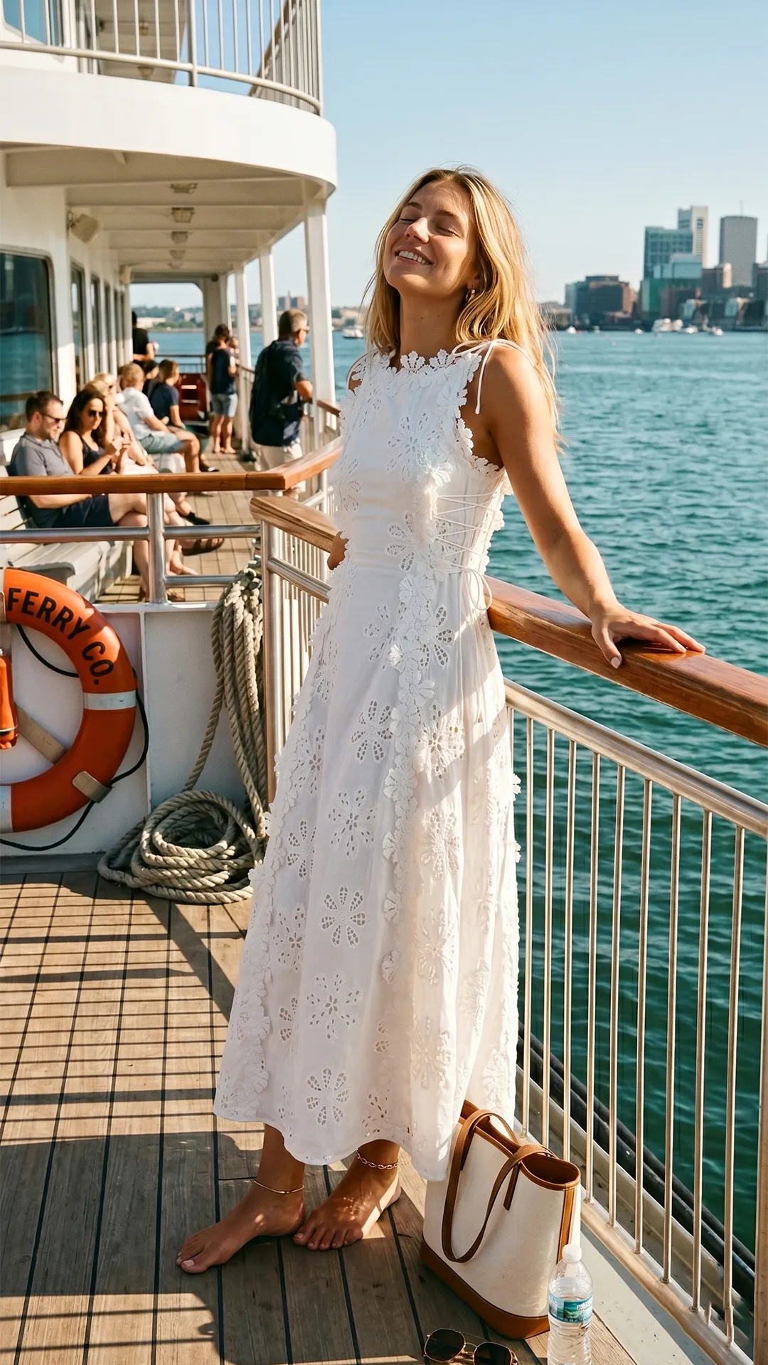 🤍 THE LACE BLOOM MAXI: ADJUSTABLE STRAPS, CROSS-BACK TIES, A-LINE DREAM — YOUR MOST ROMANTIC DRESS FOR EVERY SUN-DRENCHED MOMENT 🤍 - Image 7
