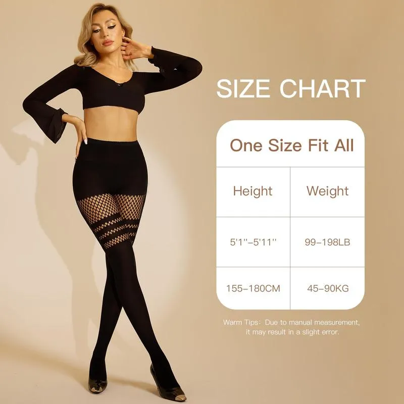 Product Introduction of Mock Thigh High Stockings For Women Sexy Fishnet Tights Suspender Pantyhose 2 Pairs 4