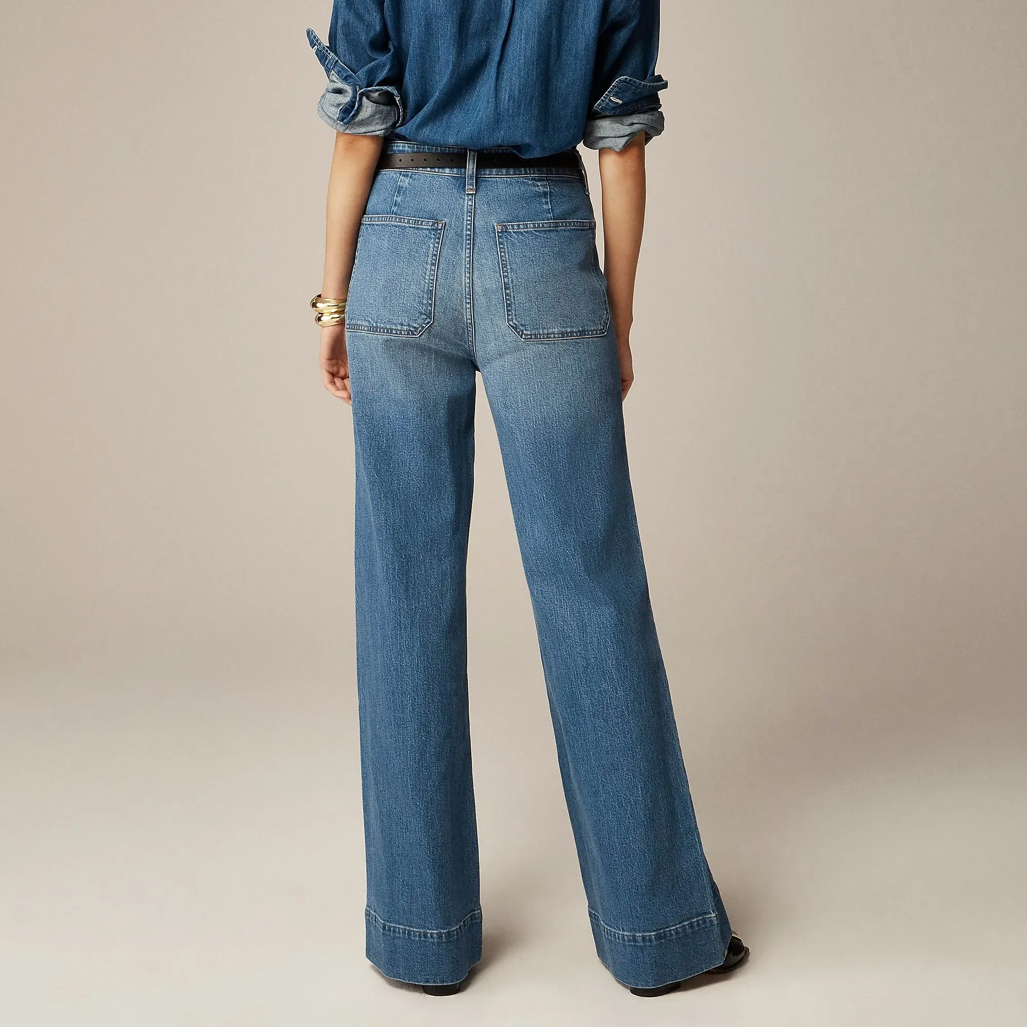👖Tummy Control Sailor Wide Leg Jeans - Image 5