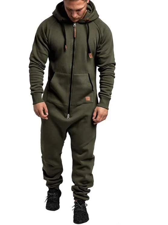 Men's Hooded Fleece Lined Jumpsuit - Image 6