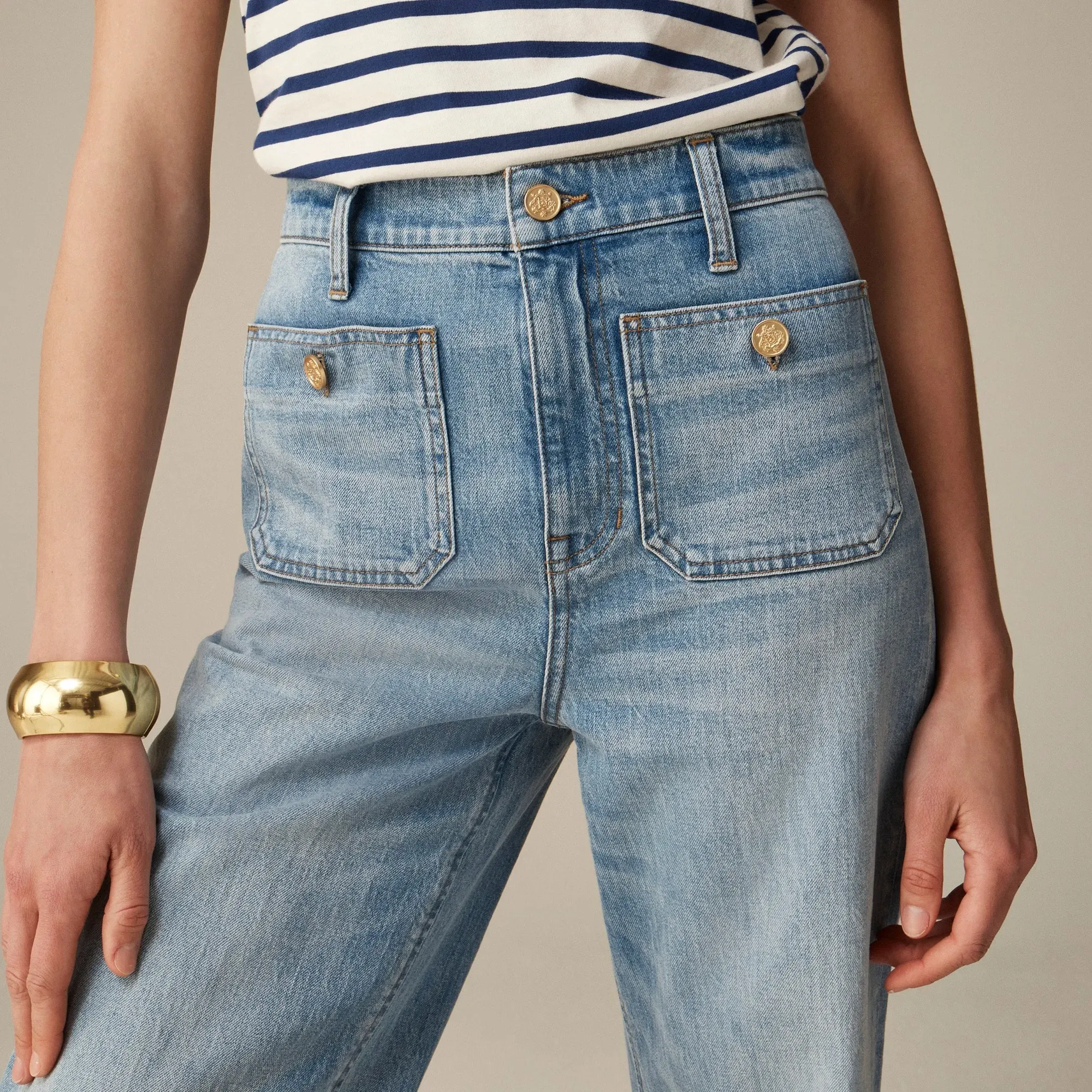 👖Tummy Control Sailor Wide Leg Jeans - Image 7